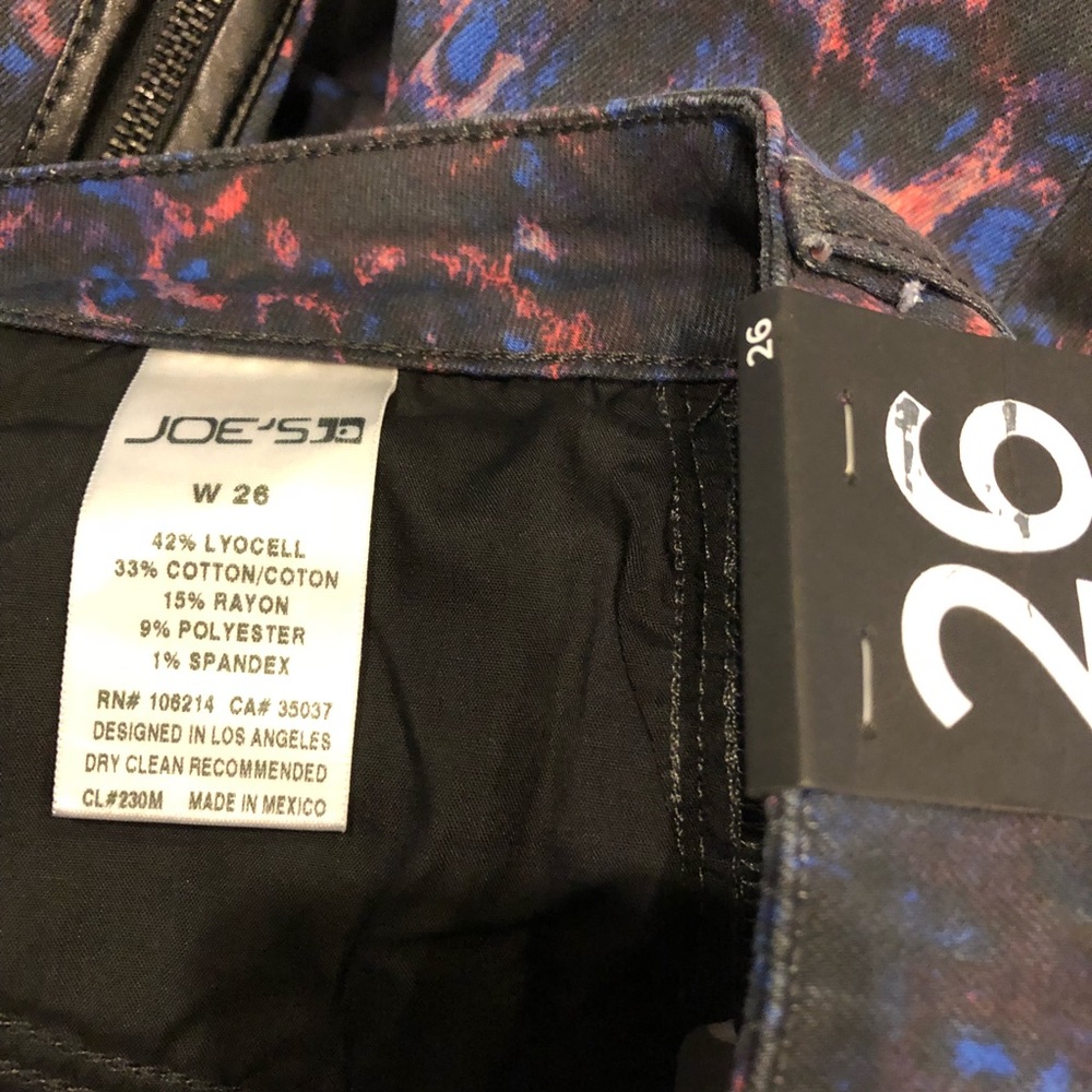 🆕 Joe’s Jeans Coated Cobalt Leopard Moto Skinny - Picture 7 of 8